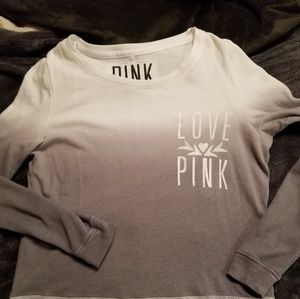 PINK Long Sleeve Gradient White to Gray M